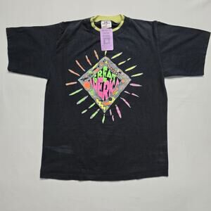 Vintage Multicolor Tribal Shirt Great America Graphic Double Sleeve Black L Tee